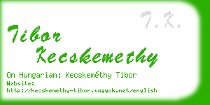 tibor kecskemethy business card